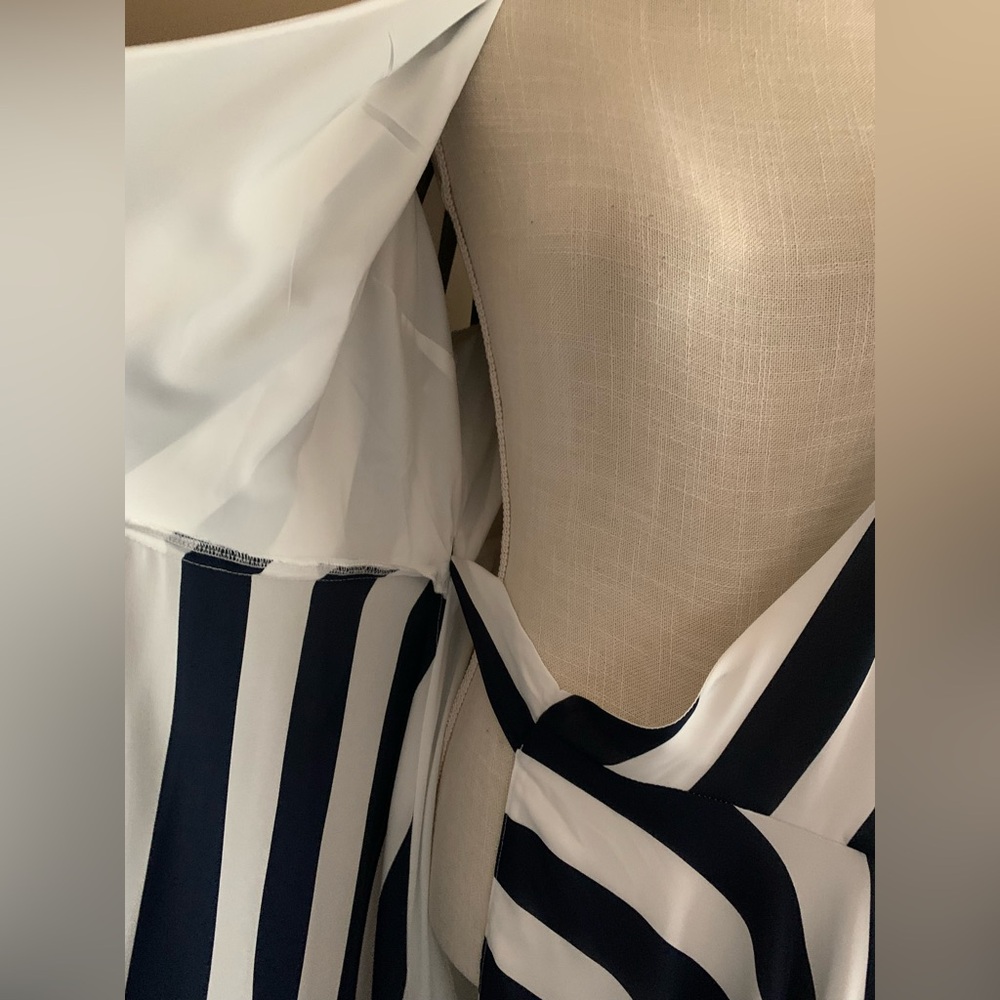 Wrap Navy and White Maxi Dress - Picture 8 of 13